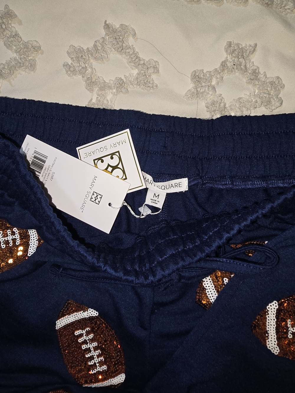 Sequin Football Navy Short Sleeve Tee & Shorts Set- Casual by Mary Square - Picture 5 of 5